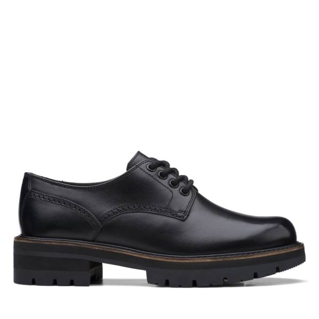 Ploché Topánky Clarks Orianna Derby Damske Čierne | CLK198XLV