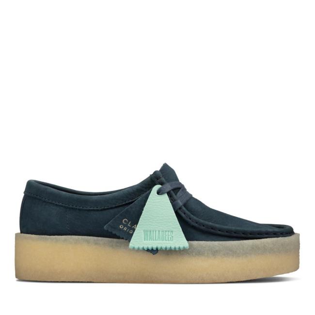 Ploché Topánky Clarks Wallabee Cup Damske Modre | CLK846EWI