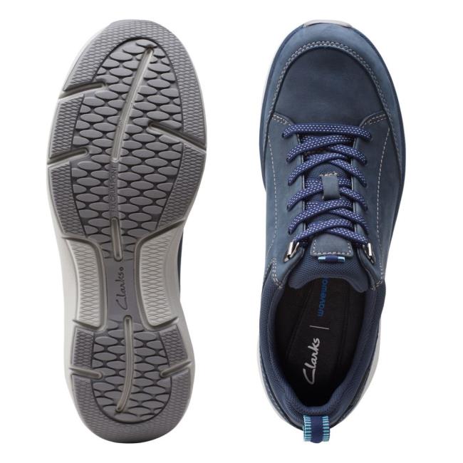 Ploché Topánky Clarks Wave 2.0 Cipkovane. Damske Námornícka Modrá | CLK362ILO