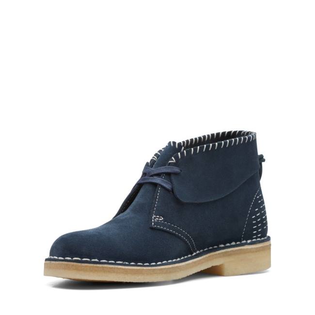 Púštne Čižmy Clarks Desert Boot Klasické Damske Námornícka Modrá | CLK079LNA