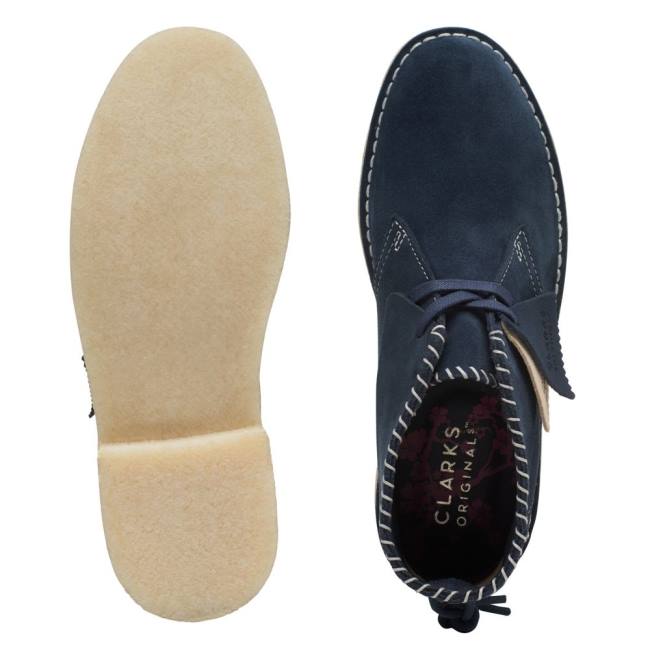 Púštne Čižmy Clarks Desert Boot Klasické Damske Námornícka Modrá | CLK079LNA