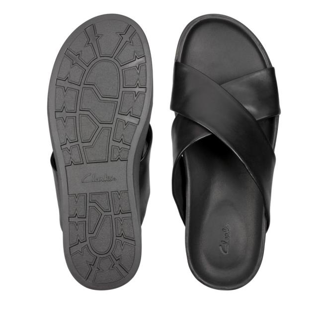 Sandále Clarks Sunder Cross Panske Čierne | CLK643MZA