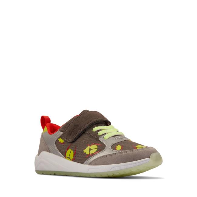 Skolske Topanky Clarks Aeon Glow Kid Chlapcenske Siva | CLK764GHO