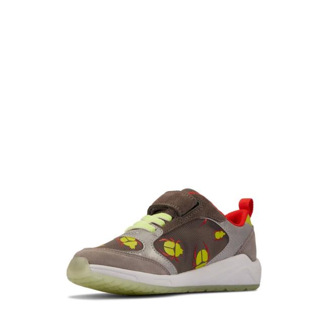 Skolske Topanky Clarks Aeon Glow Kid Chlapcenske Siva | CLK764GHO