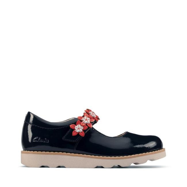 Skolske Topanky Clarks Crown Petal Kid Dievcenske Námornícka Modrá | CLK730DVH