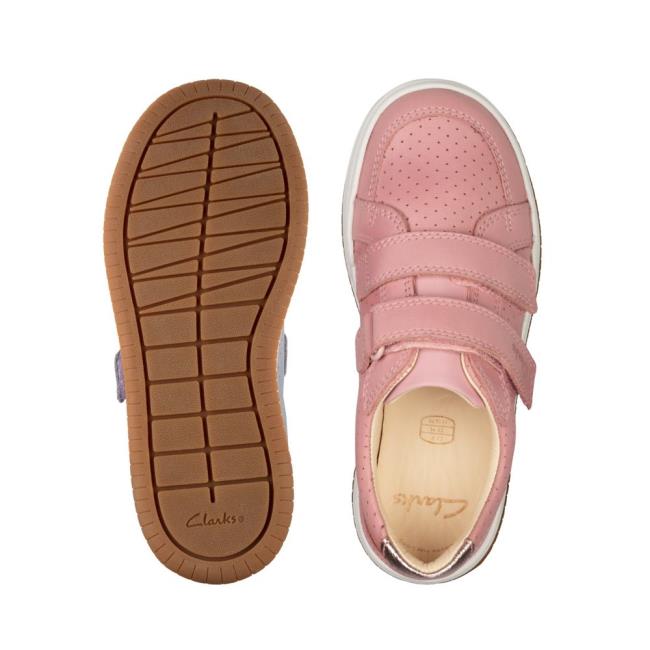 Skolske Topanky Clarks Fawn Solo Kid Chlapcenske Svetlo Ruzove | CLK758PIY