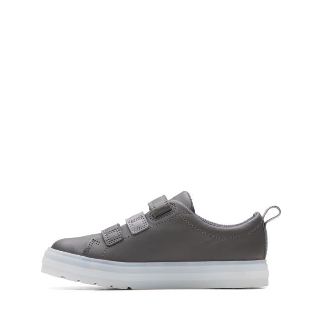 Skolske Topanky Clarks Flare Bug Kid Chlapcenske Tmavo Siva | CLK465KVU