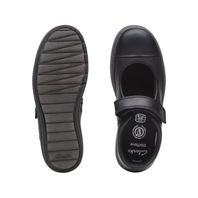 Skolske Topanky Clarks Flare Shine Kid Dievcenske Čierne | CLK248MCO