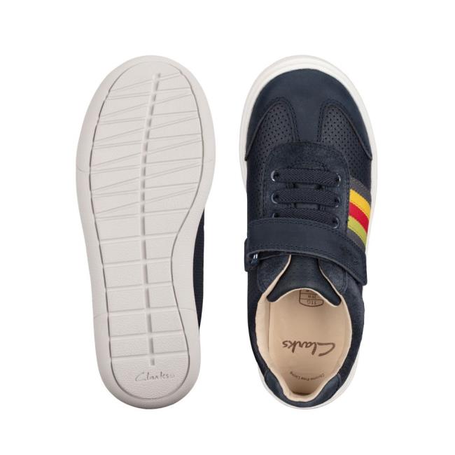 Skolske Topanky Clarks Flash Step Kid Chlapcenske Námornícka Modrá | CLK497KHM