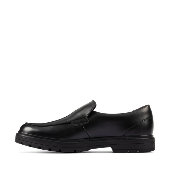 Skolske Topanky Clarks Loxham Grove Youth Chlapcenske Čierne | CLK397IZE