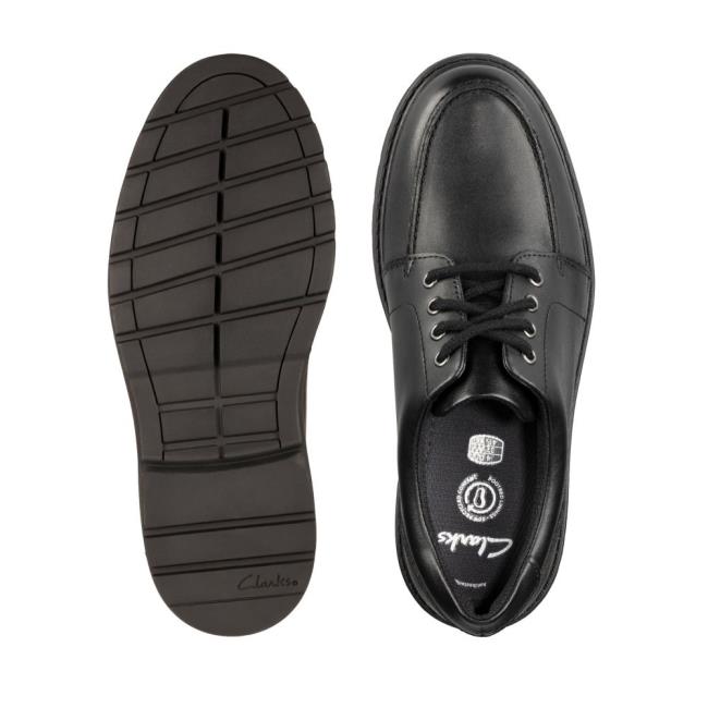 Skolske Topanky Clarks Loxham Pace Youth Chlapcenske Čierne | CLK653UNW