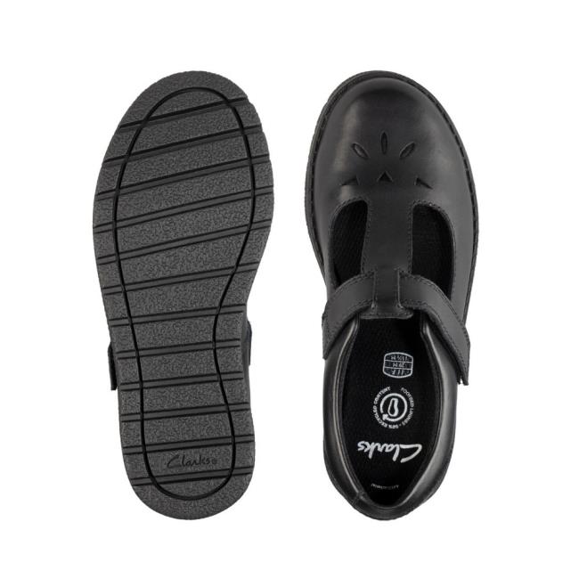 Skolske Topanky Clarks Mendip Joy Kid Dievcenske Čierne | CLK384SIO