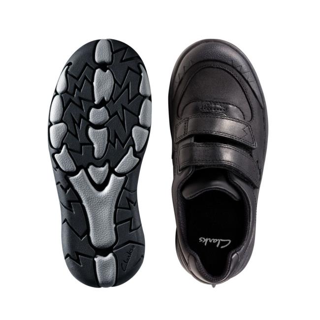 Skolske Topanky Clarks Rex Pace Kid Chlapcenske Čierne | CLK357DSW