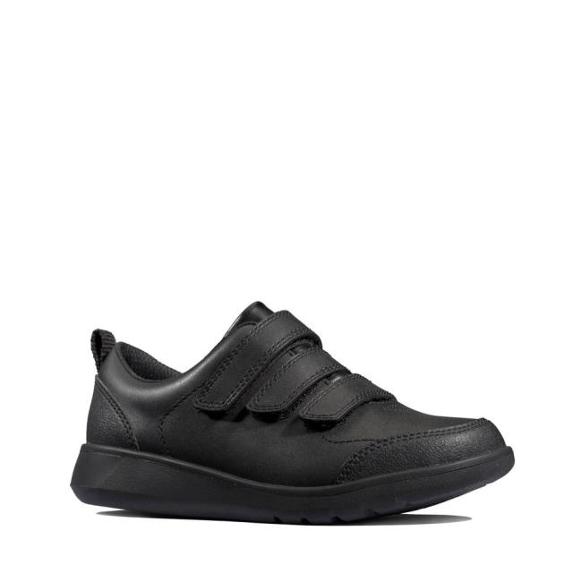 Skolske Topanky Clarks Scape Sky Youth Chlapcenske Čierne | CLK267WKA