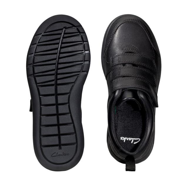 Skolske Topanky Clarks Scape Sky Youth Chlapcenske Čierne | CLK267WKA