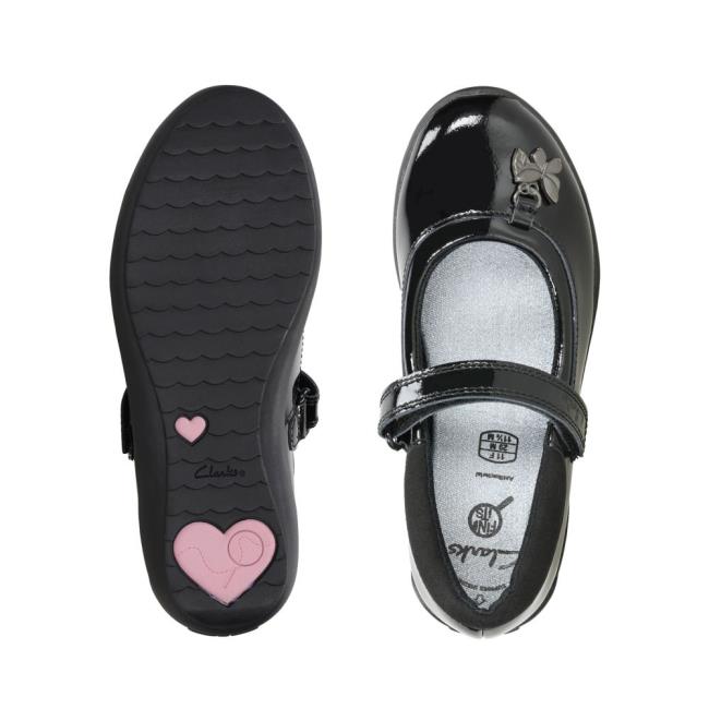 Skolske Topanky Clarks Vibrant Trailove Kid Dievcenske Čierne | CLK912VCI