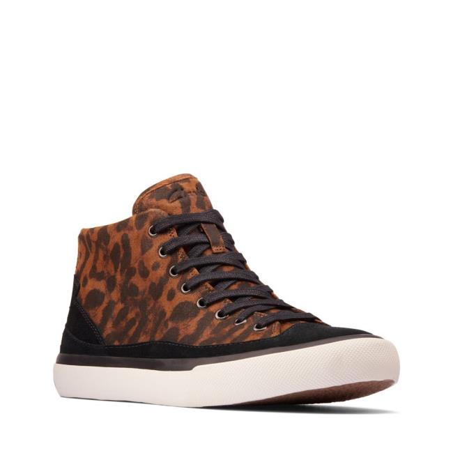 Tenisky Clarks Aceley Zip Hi Damske Leopardie | CLK732ZLI