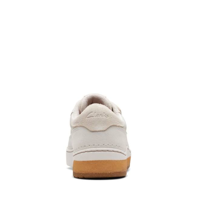 Tenisky Clarks Craft Court Cipkovane Panske Biele | CLK609LFW