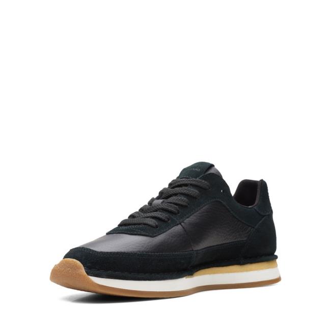 Tenisky Clarks Craft Run Cipkovane Panske Čierne | CLK768WTK