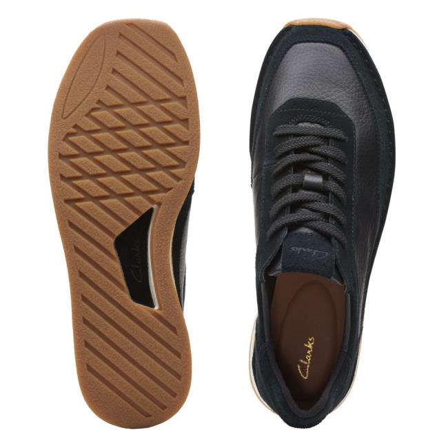 Tenisky Clarks Craft Run Cipkovane Panske Čierne | CLK768WTK