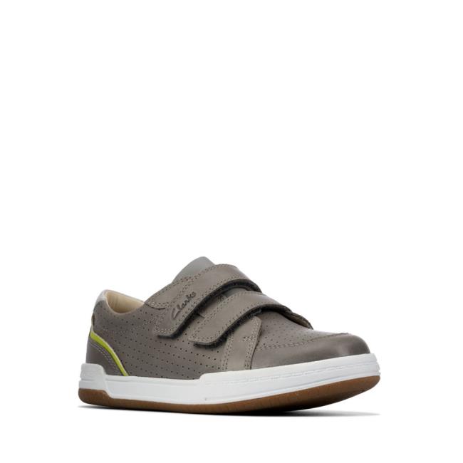 Tenisky Clarks Fawn Solo Kid Chlapcenske Siva | CLK380DFN