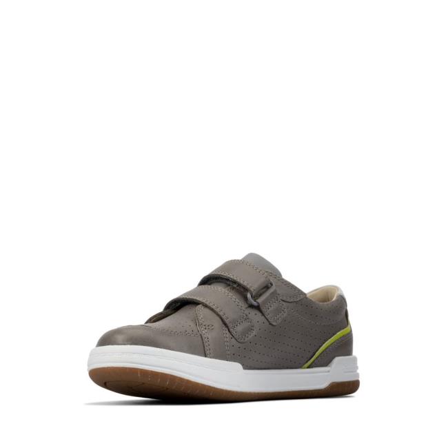 Tenisky Clarks Fawn Solo Kid Chlapcenske Siva | CLK380DFN