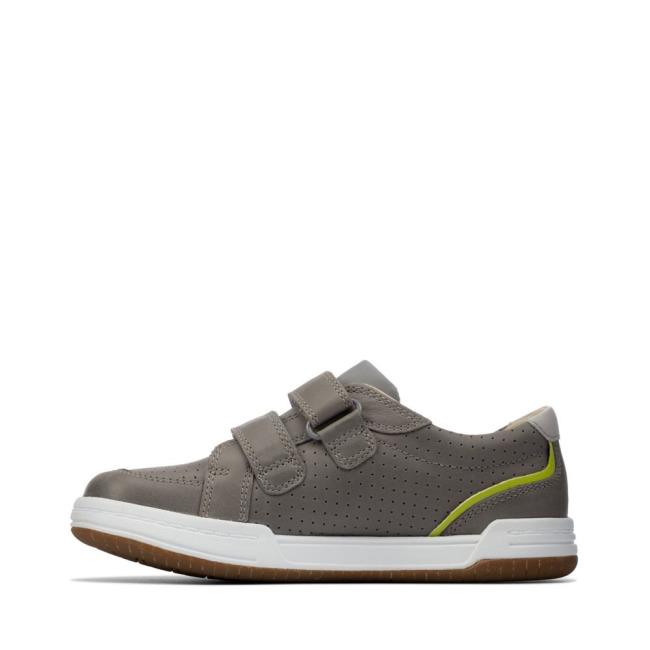 Tenisky Clarks Fawn Solo Kid Chlapcenske Siva | CLK380DFN