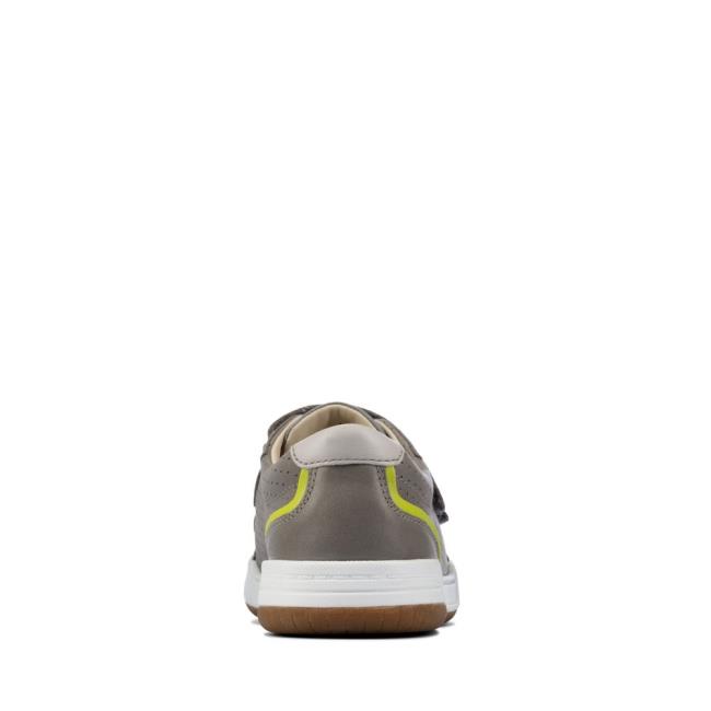 Tenisky Clarks Fawn Solo Kid Chlapcenske Siva | CLK380DFN