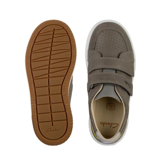 Tenisky Clarks Fawn Solo Kid Chlapcenske Siva | CLK380DFN