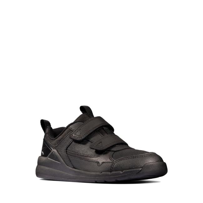 Tenisky Clarks Orbit Sprint Kid Chlapcenske Čierne | CLK409PDT