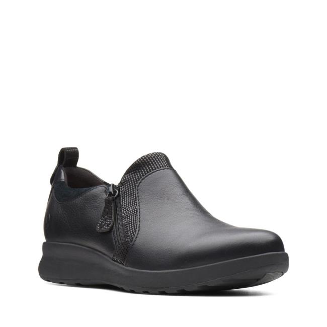 Čierne Topánky Clarks Un Adorn Zip Damske Čierne | CLK427IZD